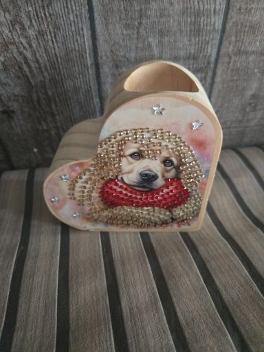 waxine lichthouder hart vorm hondje